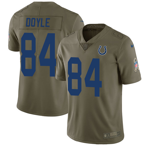 Nike Colts #84 Jack Doyle Olive Men's Stitched NFL Limited Salute To Service Jersey